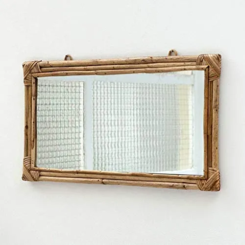 DECOCLICO Miroir rectangulaire en rotin Moka