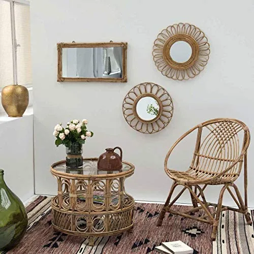 DECOCLICO Miroir rectangulaire en rotin Moka