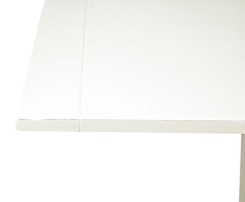 Biscottini Table Extensible à Livre en Bois Massif de Tilleul - Style Country - Structure et Plateau Blanc Vieilli L 90 x P 90 x H 80 cm