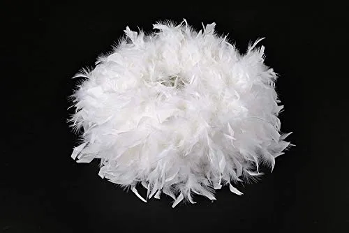 Waneway Pendentif abat-jour à plumes blanches pour plafond, abat-jour non électrique avec bague de réduction d'ombre pour salle de séjour, salle à manger 30 cm