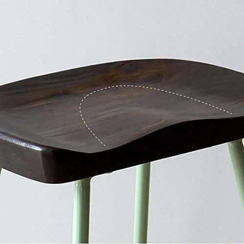 Tabourets de Bar Hauts Chaises de Bar Petit déjeuner de tabouret de bar en bois massif d'art de fer industriel de cuisine cuisine bistrot café chaise de siège rustique vintage, 46 * 46 * 74cm Tabouret