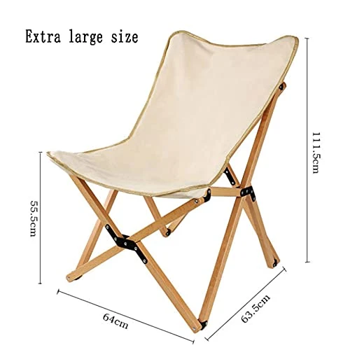 VVJYJF Chaise Pliante Extérieure,Toile Épaisse en Bois Massif Chaise Papillon Jardin Chaise de Camp de Plage Cadre en Aluminium et Tissu Oxford Léger Durable pour Camping Jardin