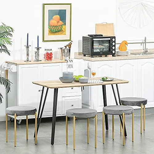 Table à manger design industriel grand plateau dim. 120L x 60l x 75H cm pieds métal noir en épingles MDF aspect chêne clair