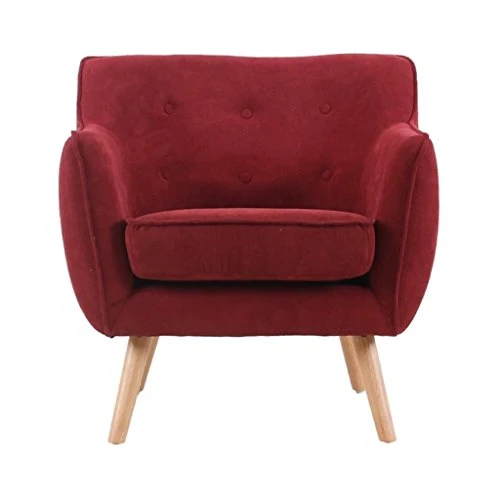 Zons Maestro Fauteuil L. 76 x P. 74 x H. 77cm en suédine Bordeau