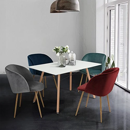 Furniture-R France Maddie Table à manger rectangulaire, pour 2 à 4 personnes, design scandinave, pieds en bois de hêtre massif laqué, , 110 x 70 x 74 cm