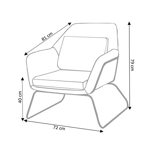 Zons KATEL Fauteuil en Velours ET MÉTAL Noir + Coussin, Vert, 72x79xH81 cm