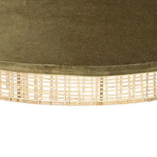 Qazqa Suspension | Lampe suspendue | Éclairage suspendu Rustique Oriental - Frills Lampe Vert Beige Doré/Laiton - E27 - Convient pour LED - 1 x 25 Watt