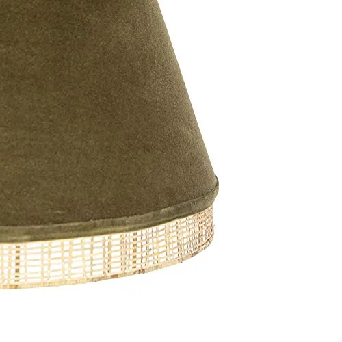 Qazqa Suspension | Lampe suspendue | Éclairage suspendu Rustique Oriental - Frills Lampe Vert Beige Doré/Laiton - E27 - Convient pour LED - 1 x 25 Watt