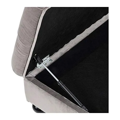 Pureday Siège Polly 2 Places Noble 4 Rouleaux Pliant Coton de Bois 83 x 43 x 40 cm Gris
