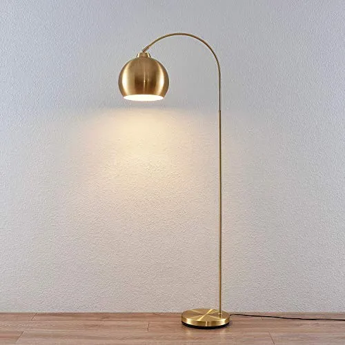 Lampadaire LED 'Moisia' en Doré en Métal e. a. pour Salon & Salle à manger (1 lampe,à E27, A++) de Lindby | Lampadaire Sur Pied, Lampe a Pied, Lampe de Sol