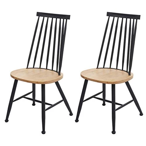 2X Chaise de Salle à Manger HWC-G69, Chaise pour la Cuisine, Style rétro, métal, gastronomie - Couleur Nature