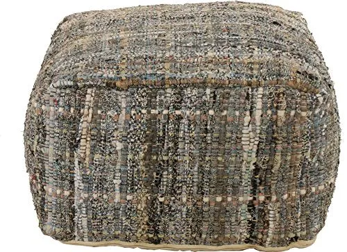 korb.outlet Stoffhocker/Cubes tissé à la Main Coton Blanc 55 x 55 x 35 cm-Assortiment de Couleur
