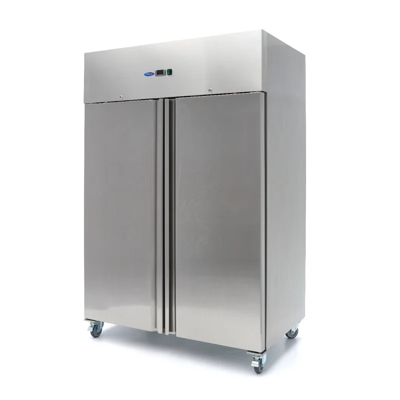 Armoire positive - 1200 L - 6 étagères réglables (2/1 GN) - acier inoxydable - sur roulettes