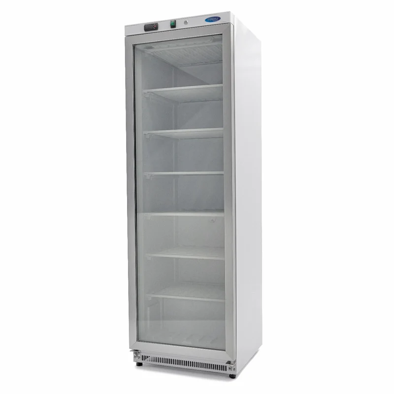 Congélateur professionnel 400 L - blanc - porte vitrée
