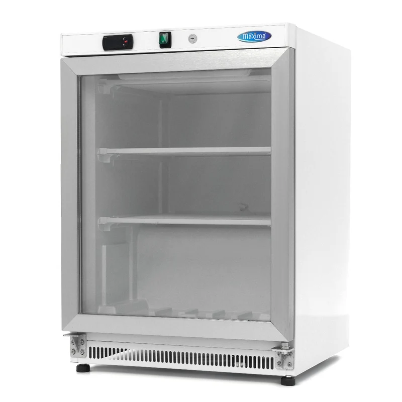 Congélateur professionnel 200 L - blanc - porte vitrée