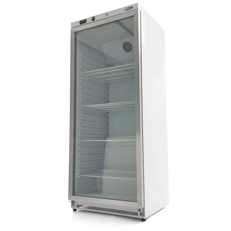 Réfrigérateur professionnel 600 L - blanc - porte vitrée