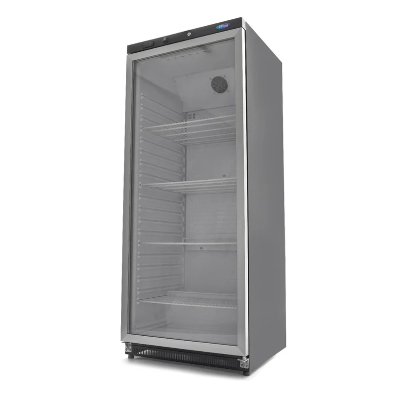 Réfrigérateur professionnel 600 L - noir - porte vitrée