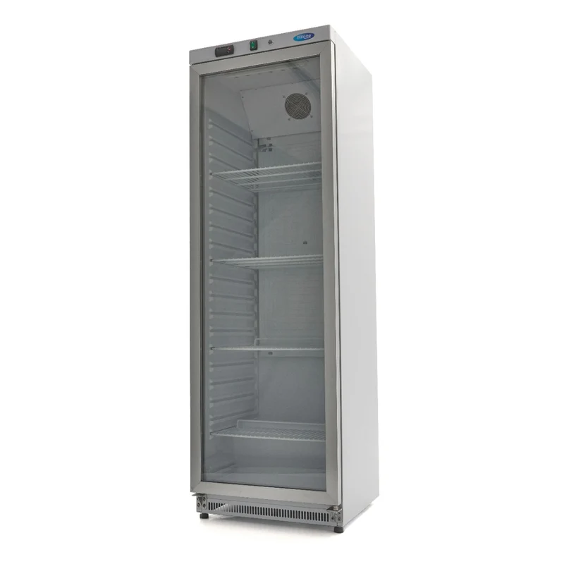 Réfrigérateur professionnel 400 L - blanc - porte vitrée