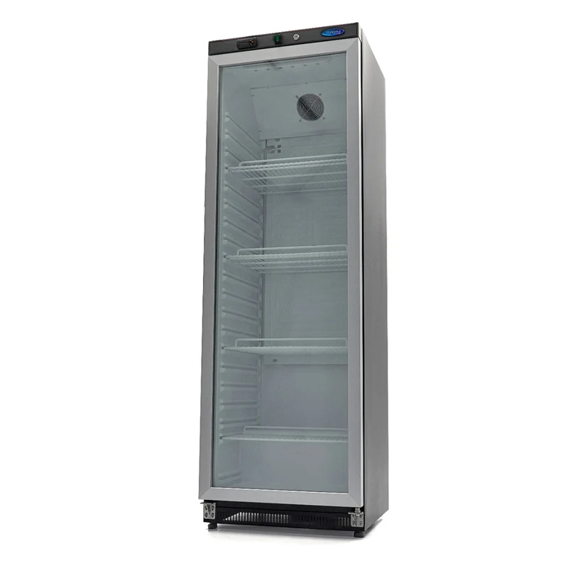 Réfrigérateur professionnel 400 L - noir - porte vitrée