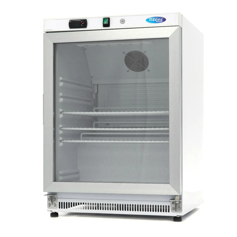 Réfrigérateur professionnel 200 L - blanc - porte vitrée