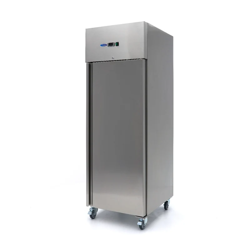 Congélateur - 600 L - 3 étagères réglables (2/1 GN) - acier inoxydable - sur roulettes