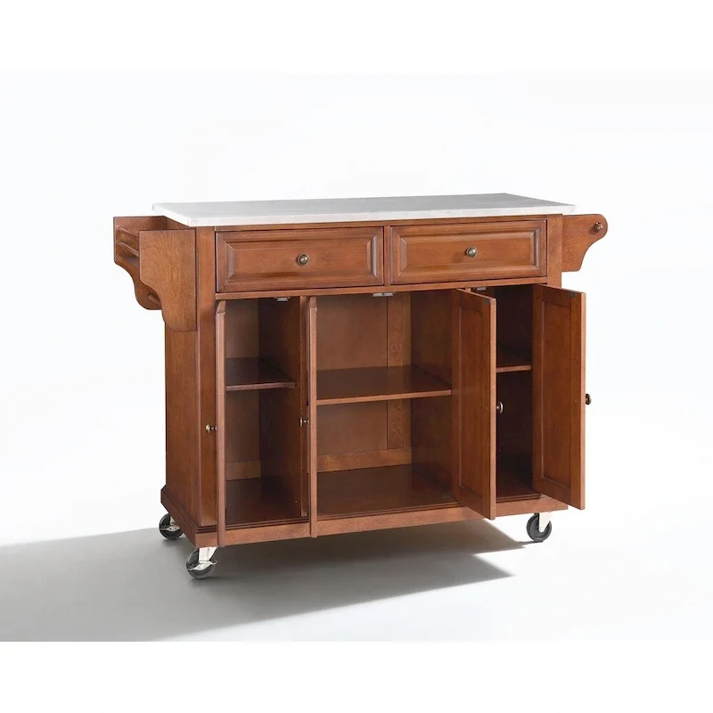 Crosley Stainless Steel Top Classic Cherry Finish Kitchen Cart/Island - 18d x 51.5w x 36h