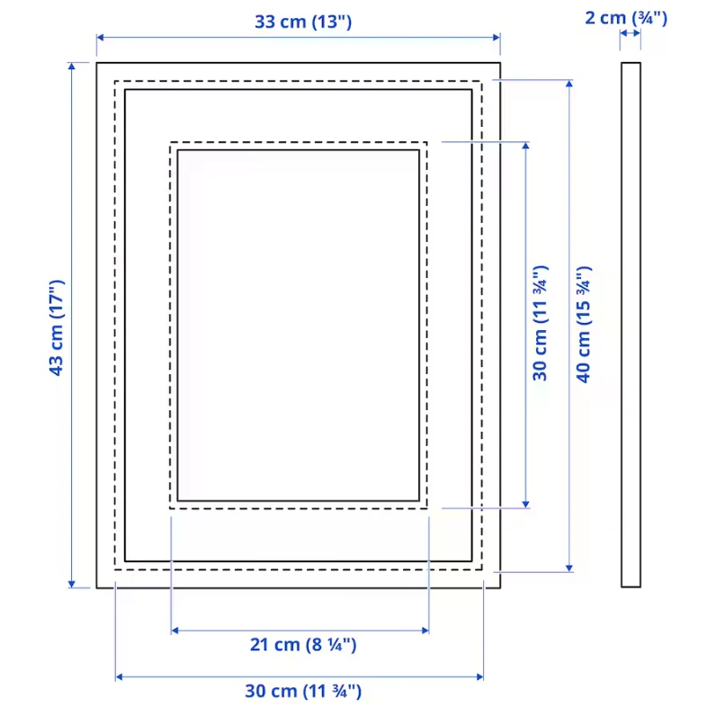 SILVERHÖJDEN Frame, silver-colour, 30x40 cm
