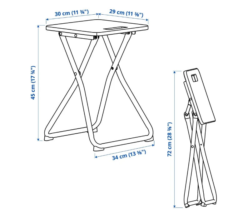 GUNDE folding stool, black