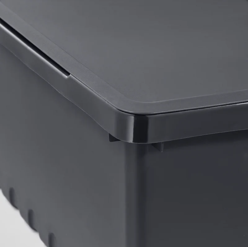 UPPSNOFSAD Storage box with, black, 35x25x14 cm/9 l/UPPSNOFSAD Lid, black, 35x25 cm