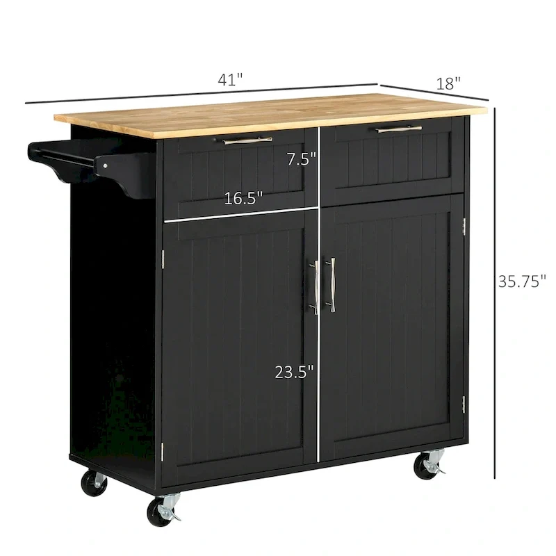 41 Modern Rolling Kitchen Island On Wheels(no include stool)