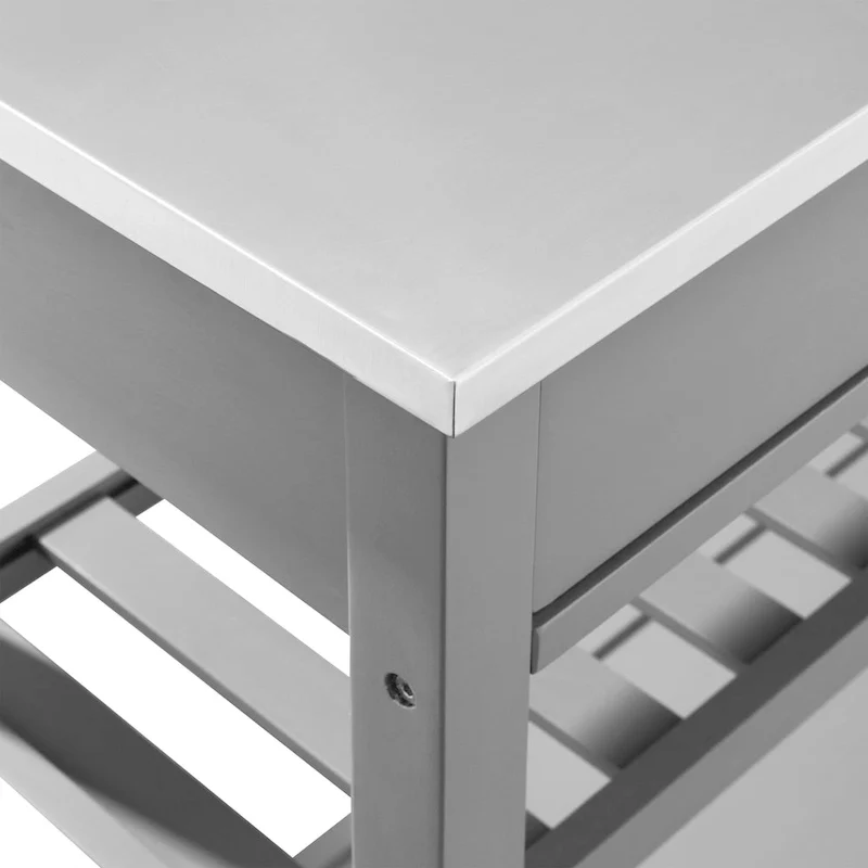 Crosley Chloe Stainless Steel Top Kitchen Island/Cart - 37H x 42W x 20D