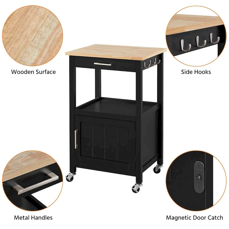 Yaheetech Rolling Kitchen Cart Storage Island Kitchen Cart