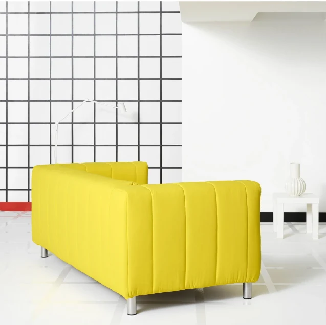 KLIPPAN Frame, 2-seat sofa, lining cloth/KLIPPAN 2-seat sofa cover, bright yellow