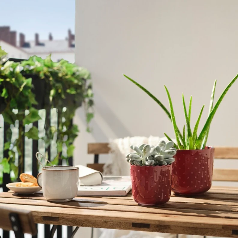 SESAMFRÖN Plant pot, in/outdoor brown-red, 9 cm