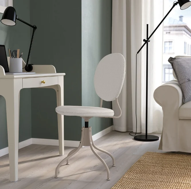 BJORKBERGET Swivel chair, Idekulla beige