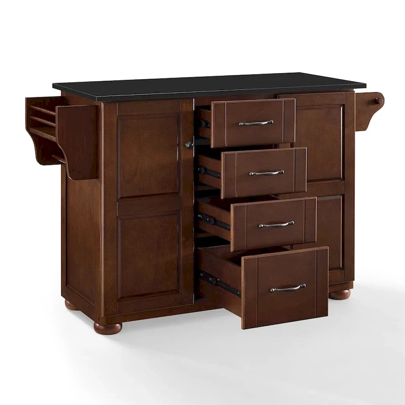 Crosley Eleanor Brown Wood/ Stainless Steel Top Kitchen Island - 18d x 51.5w x 35.25h