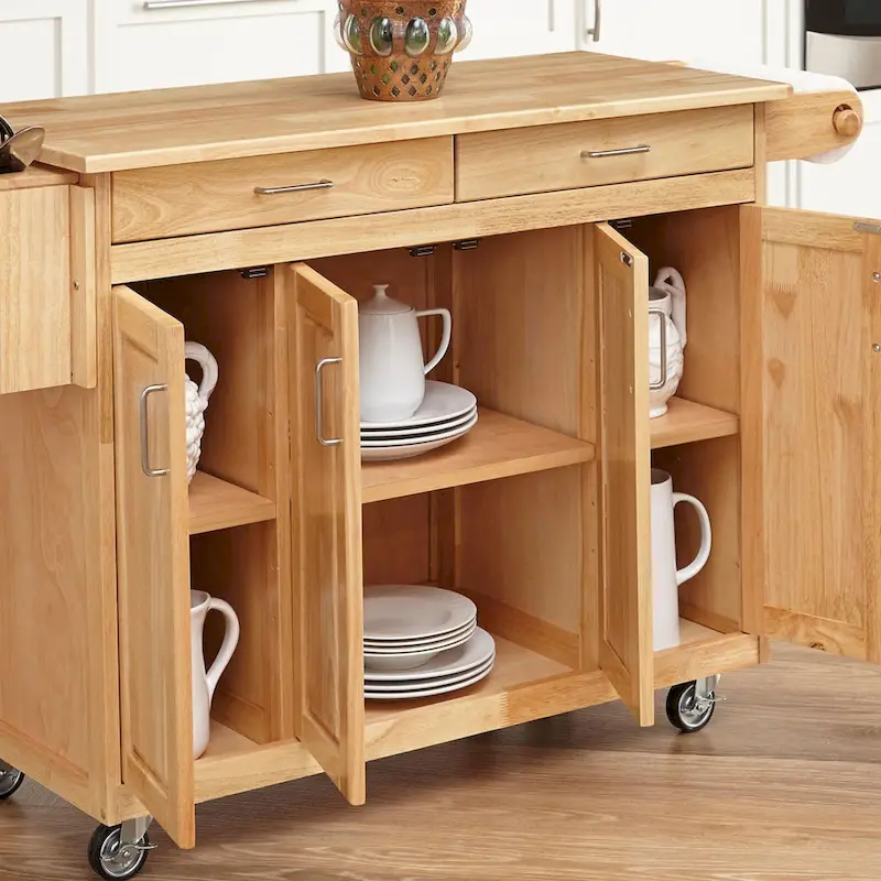 Homestyles General Line Brown Wood Kitchen Cart - N/A