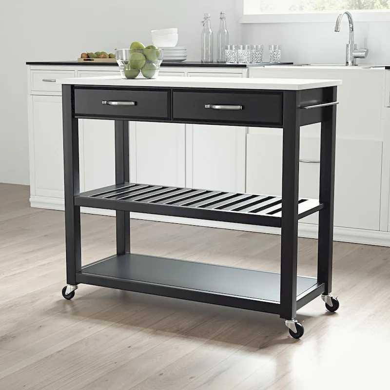 Crosley Full Size Granite Top Kitchen Prep Cart - 43W x 17D x 35H