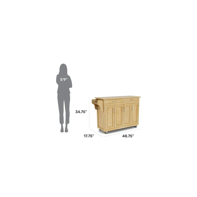 Create-a-Cart Brown Kitchen Cart