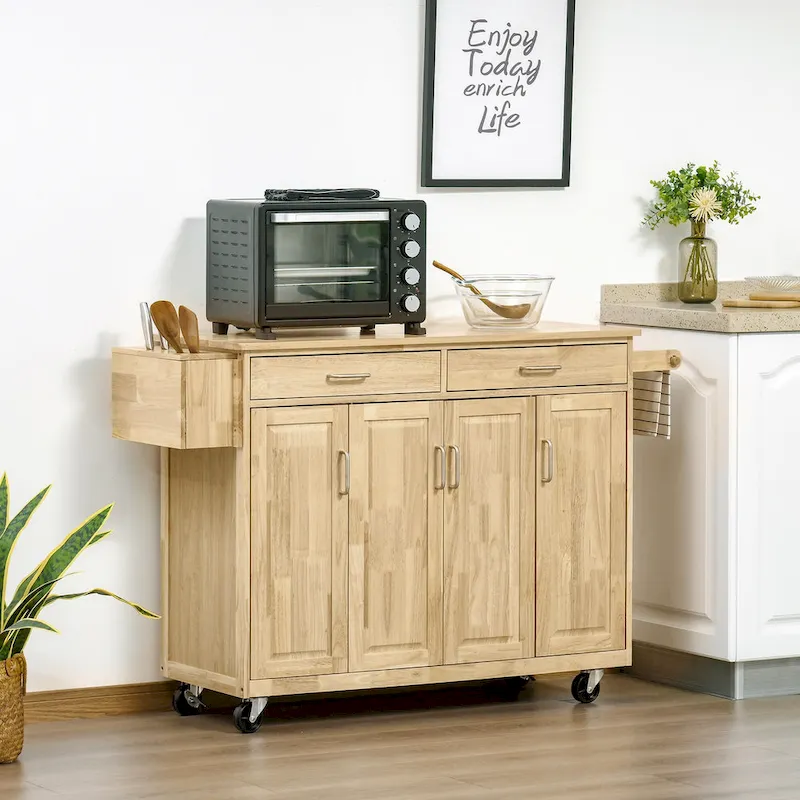 Kitchen Island On Wheels(no include stool)