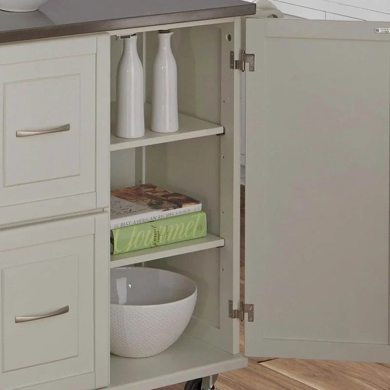 Homestyles Dolly Madison Wood Kitchen Cart with Stainless Steel Top