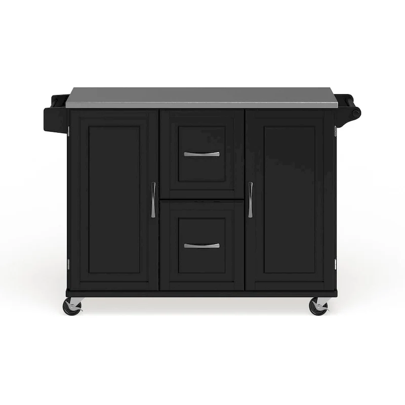 Homestyles Dolly Madison Wood Kitchen Cart with Stainless Steel Top