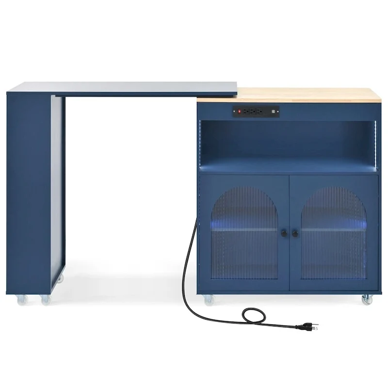 Rolling Kitchen Island With Extended Table,Kitchen Island on Wheels