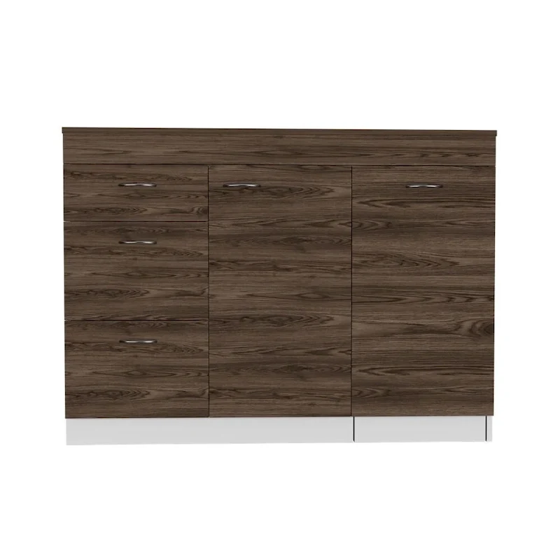Grecia Kitchen Base Cabinet,Three Drawers, Two Internal Shelves - N/A