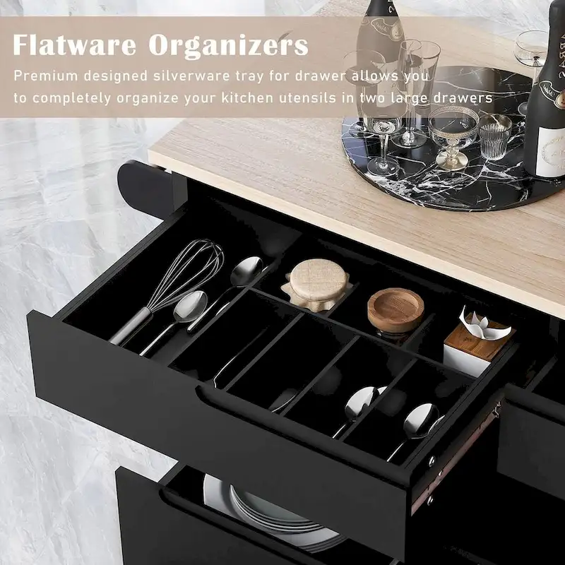 Store Kitchen Cart with Wheels and 8 Drawers