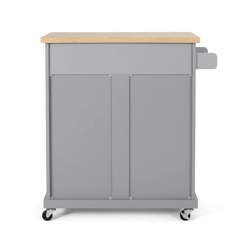 Contemporary Wood Kitchen Cart with Wheels Storage and Wheels by Christopher Knight Home