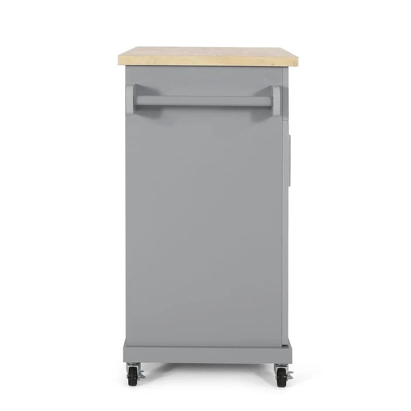 Contemporary Wood Kitchen Cart with Wheels Storage and Wheels by Christopher Knight Home