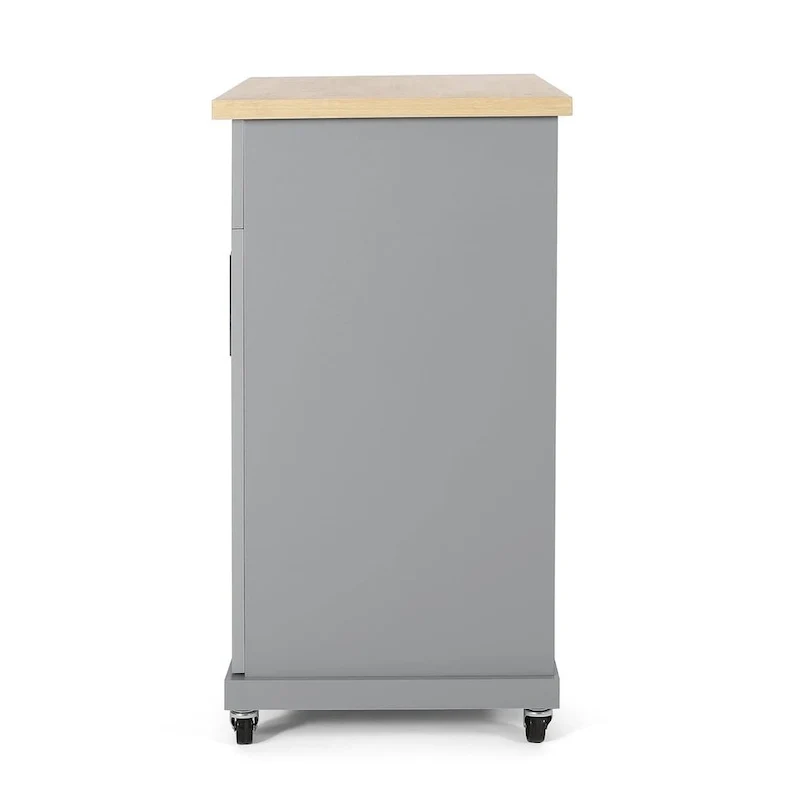 Contemporary Wood Kitchen Cart with Wheels Storage and Wheels by Christopher Knight Home