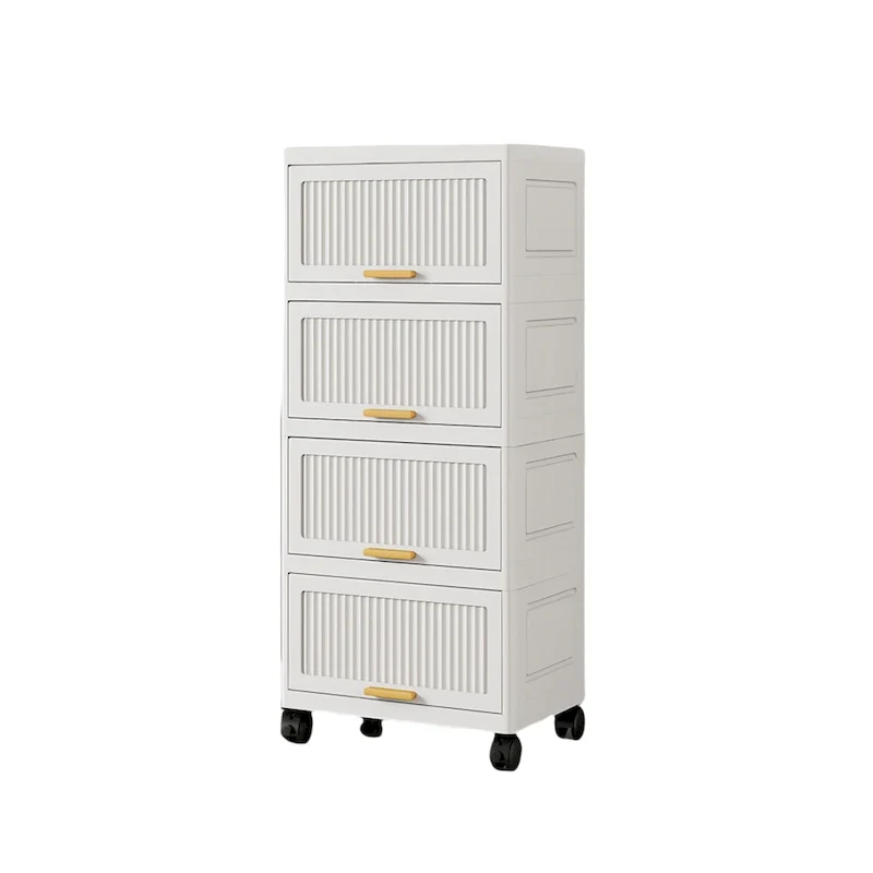 Kitchen Carts, Flip Open Storage Box With Wheels, Movable Storage Cabinet, Kitchen Shelf, Movable Storage Box-White