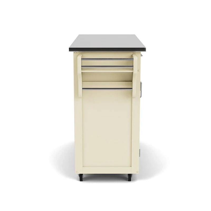 Copper Grove Puff Island White Finish with Stainless Steel Top Kitchen Cart